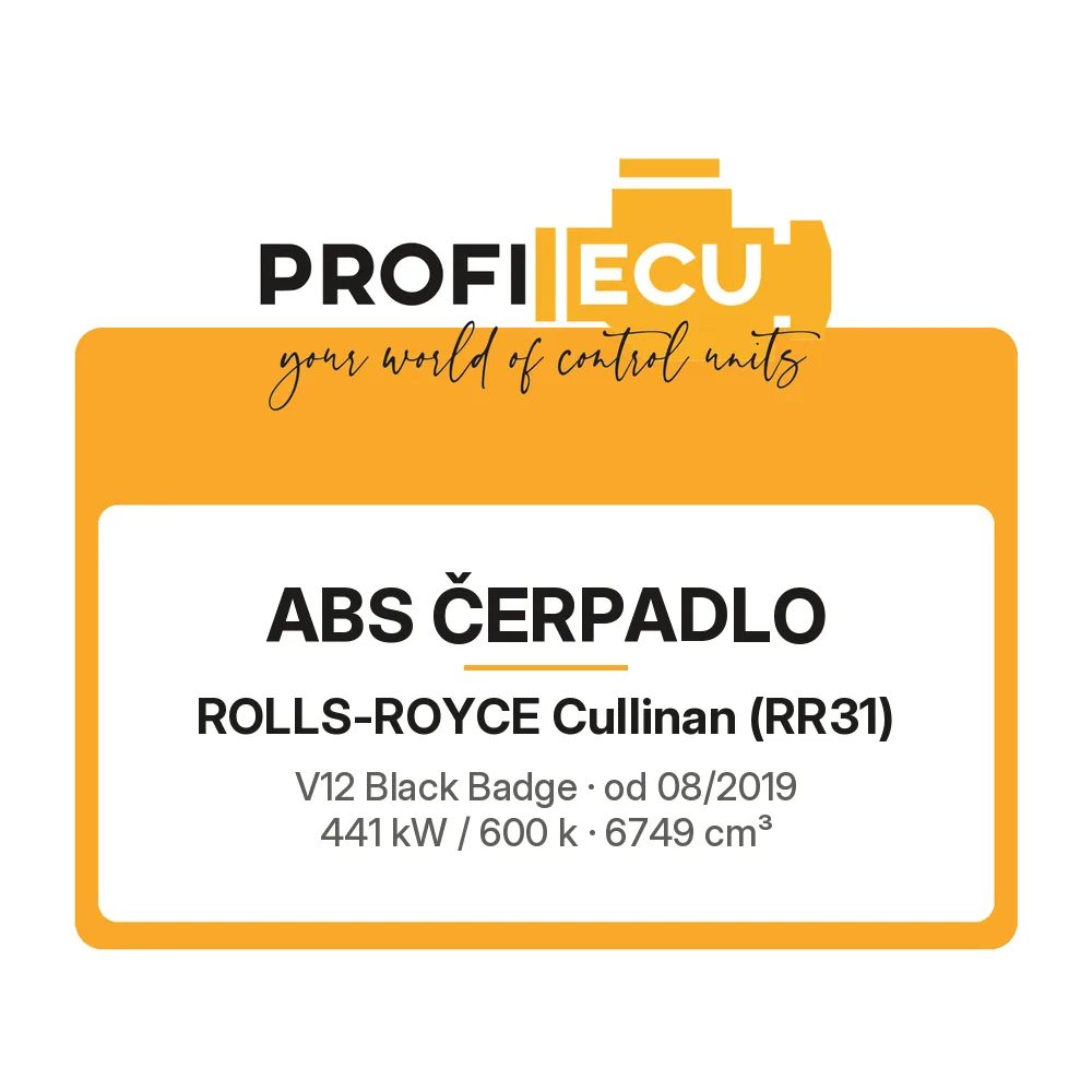 Etiketa ProfiECU: ABS čerpadlo pro Rolls-Royce Cullinan V12 Black Badge 441 kW