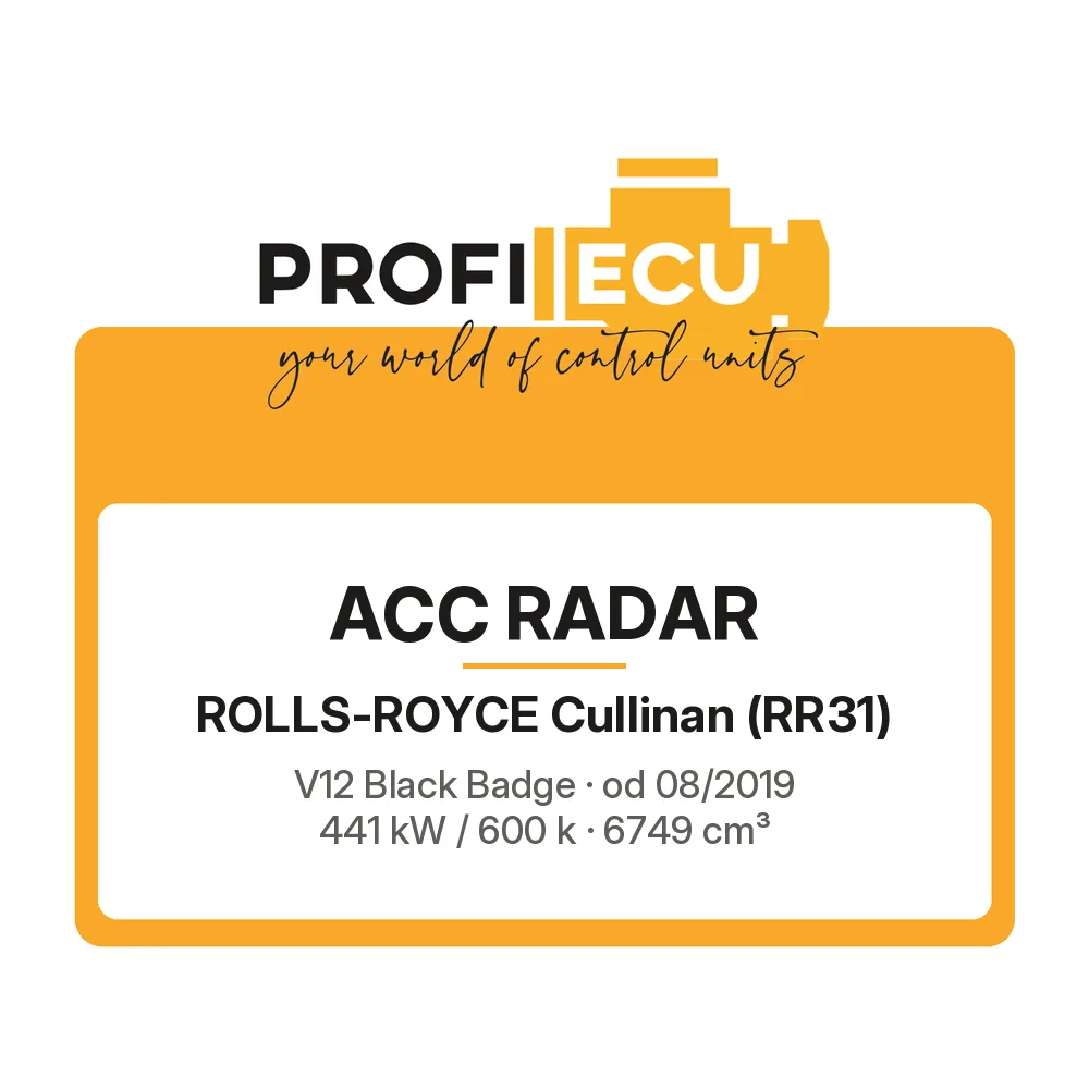 Etiketa ProfiECU: ACC Radar pro Rolls-Royce Cullinan V12 Black Badge 441 kW