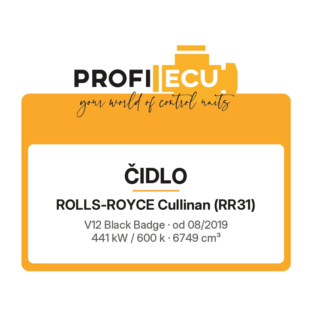 Etiketa ProfiECU: Čidlo pro Rolls-Royce Cullinan V12 Black Badge 441 kW
