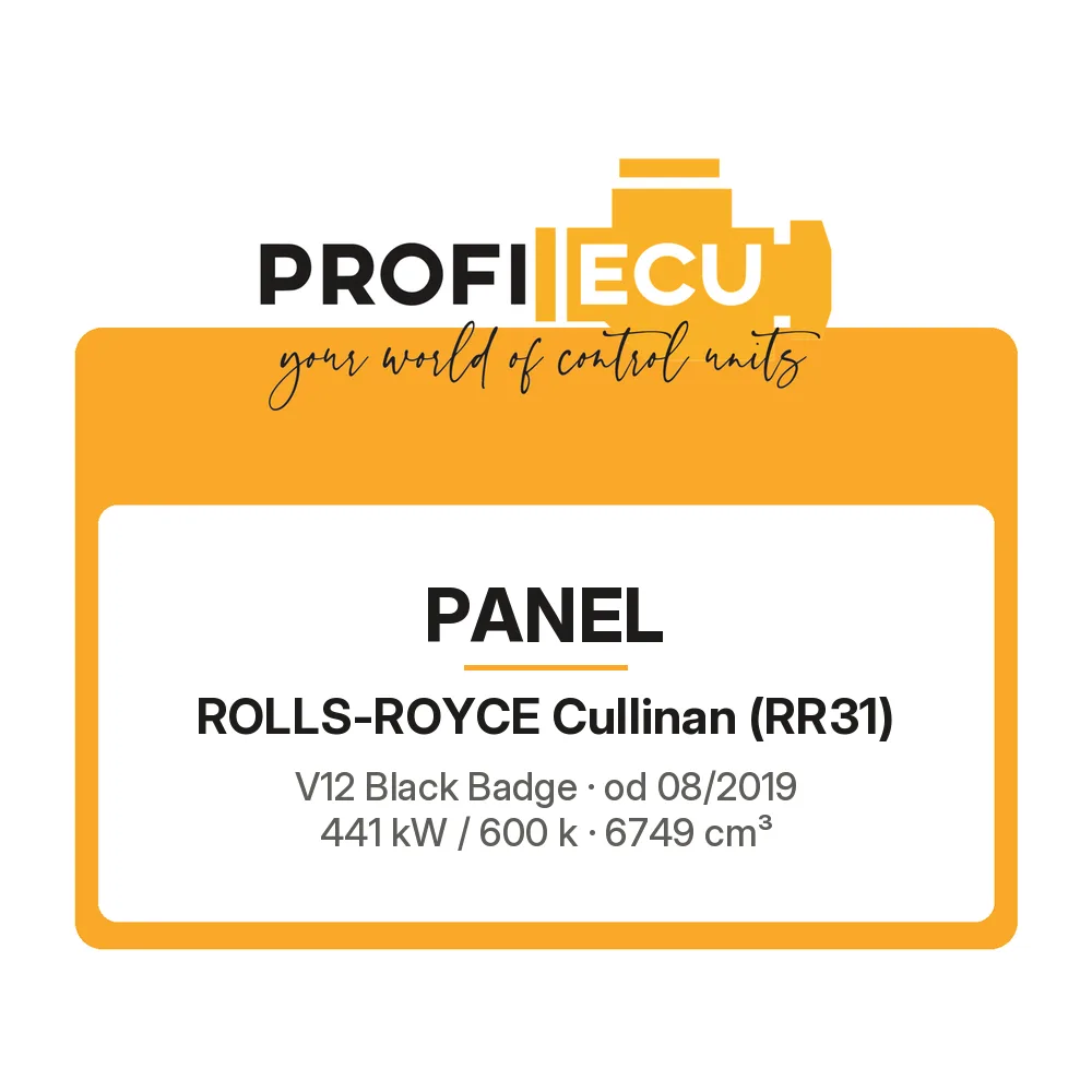 Etiketa ProfiECU: Panel pro Rolls-Royce Cullinan V12 Black Badge 441 kW