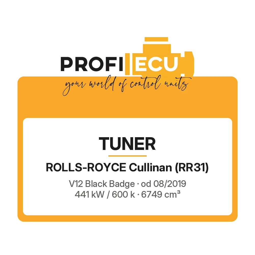 Etiketa ProfiECU: Tuner pro Rolls-Royce Cullinan V12 Black Badge 441 kW