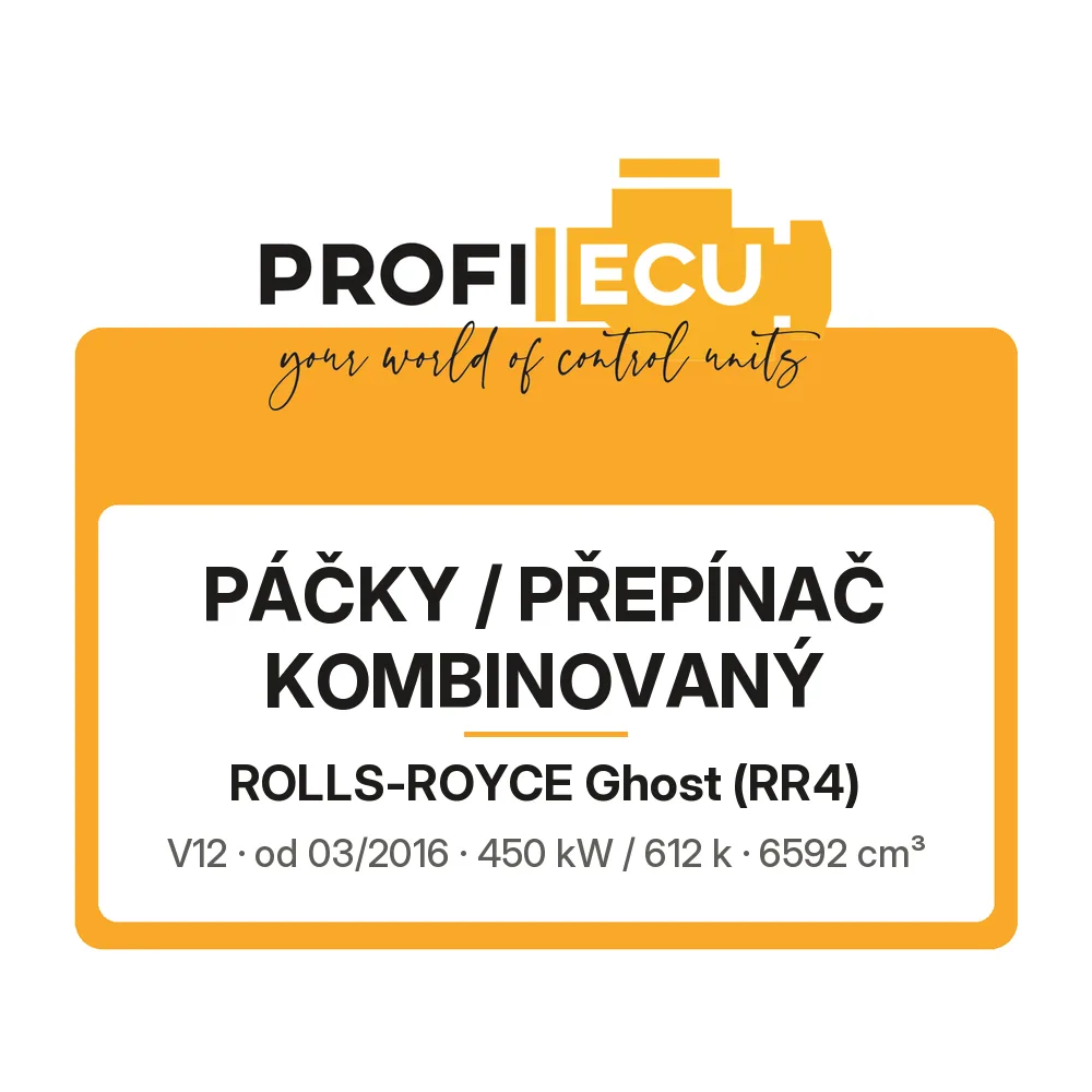 Etiketa ProfiECU: Páčky / Přepínač kombinovaný pro Rolls-Royce Ghost V12 450 kW