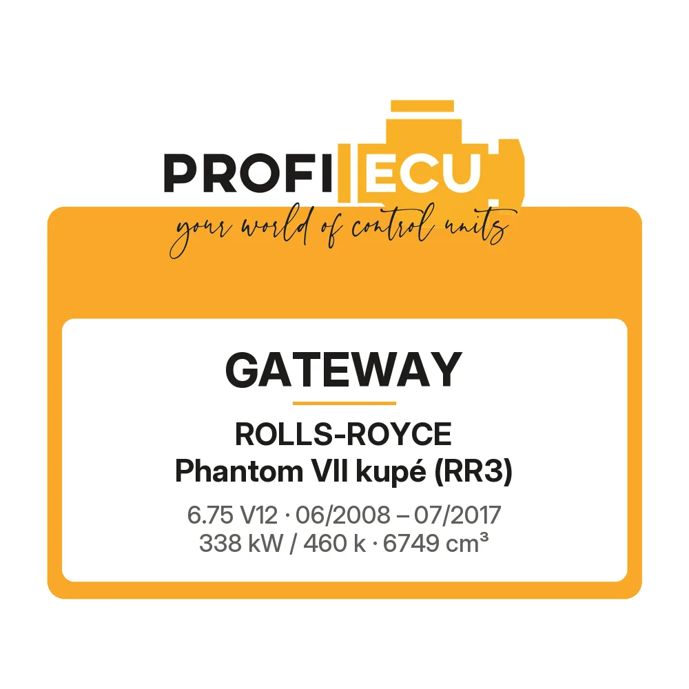 Etiketa ProfiECU: GATEWAY pro Rolls-Royce Phantom VII kupé 6.75 V12 338 kW
