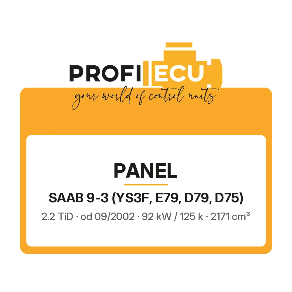 Etiketa ProfiECU: Panel pro Saab 9-3 2.2 TiD 92 kW