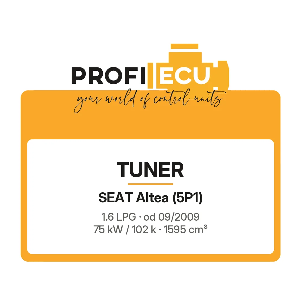 Etiketa ProfiECU: Tuner pro Seat Altea 1.6 LPG 75 kW