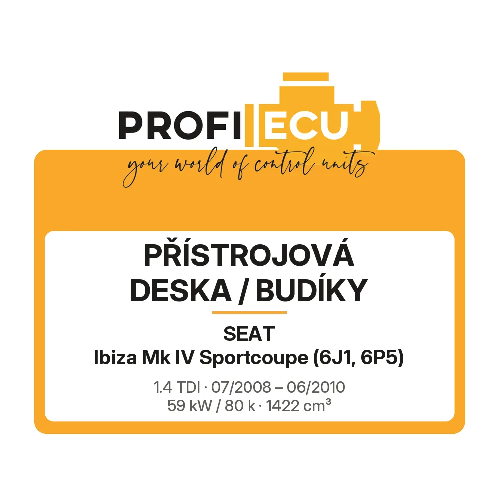 Etiketa ProfiECU: Přístrojová deska / Budíky pro Seat Ibiza Mk IV Sportcoupe 1.4 TDI 59 kW