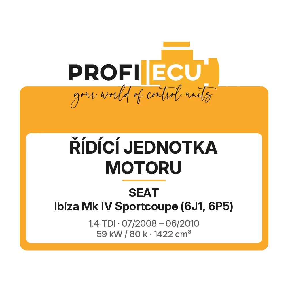 Etiketa ProfiECU: Řídící jednotka motoru pro Seat Ibiza Mk IV Sportcoupe 1.4 TDI 59 kW