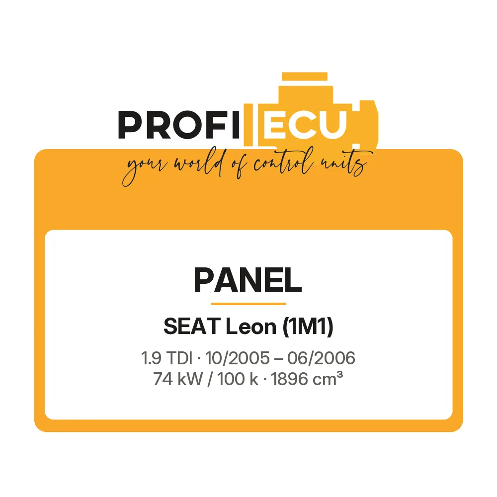 Etiketa ProfiECU: Panel pro Seat Leon 1.9 TDI 74 kW