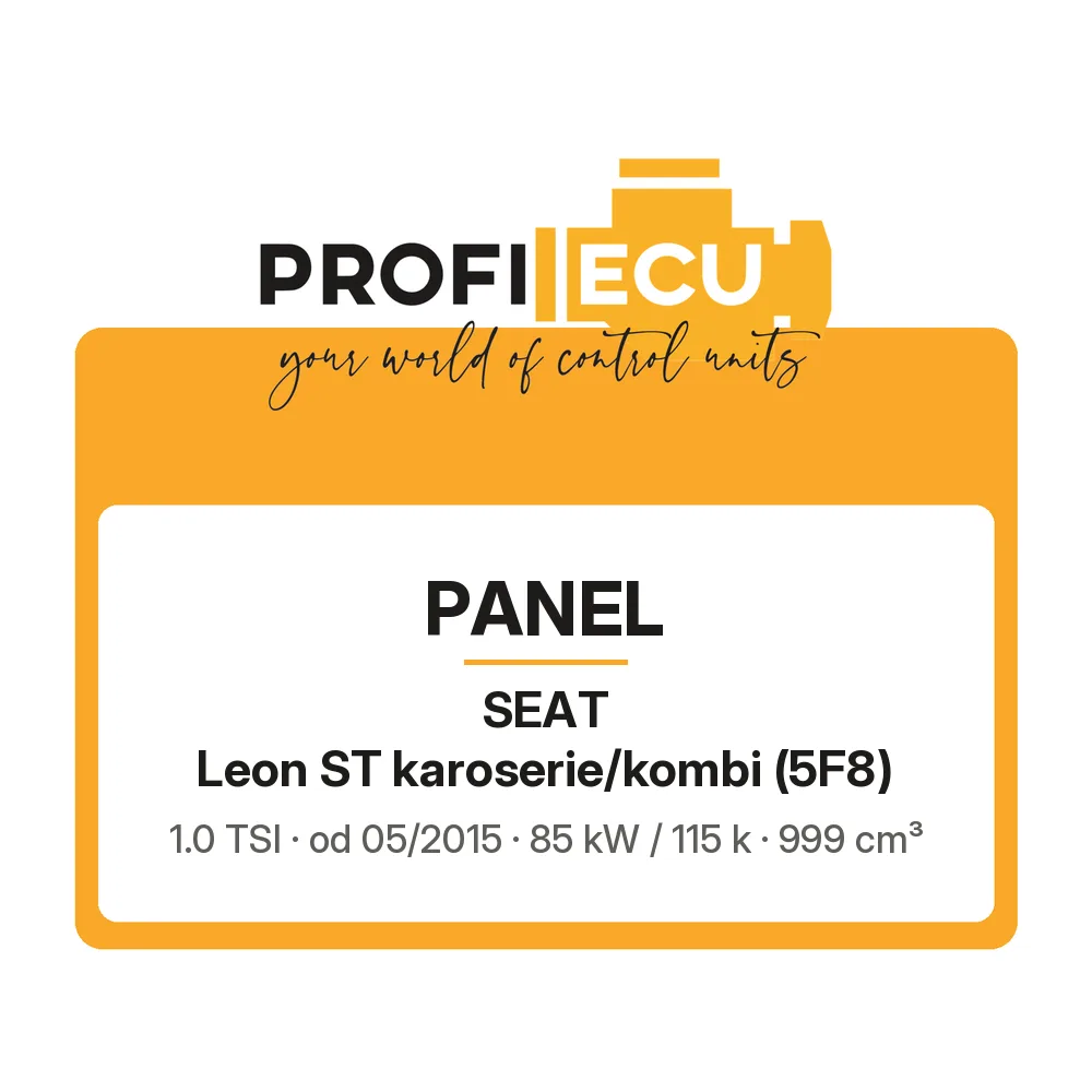 Etiketa ProfiECU: Panel pro Seat Leon ST karoserie/kombi 1.0 TSI 85 kW