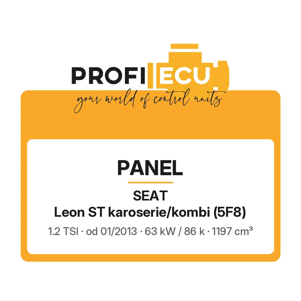 Etiketa ProfiECU: Panel pro Seat Leon ST karoserie/kombi 1.2 TSI 63 kW