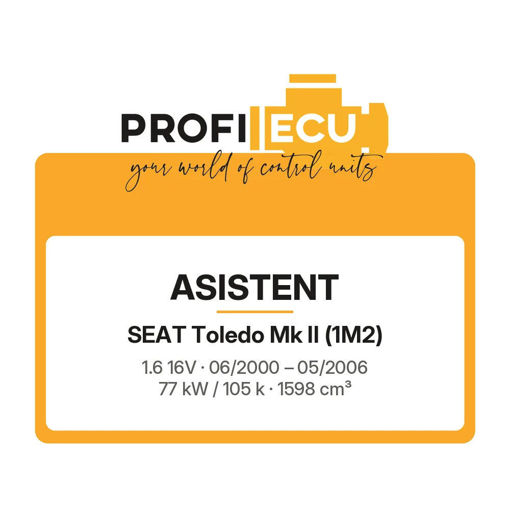 Etiketa ProfiECU: ASISTENT pro Seat Toledo Mk II 1.6 16V 77 kW
