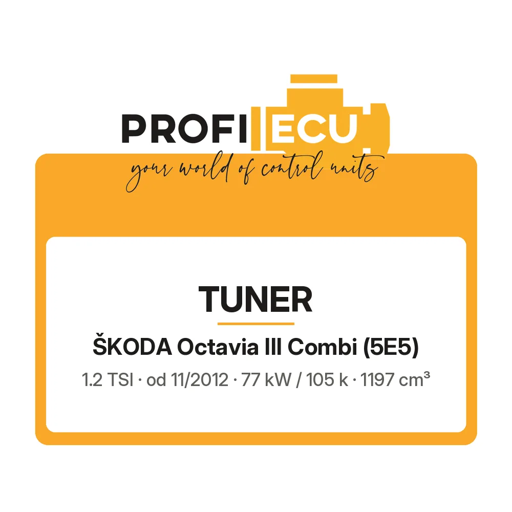 Etiketa ProfiECU: Tuner pro Škoda Octavia III Combi 1.2 TSI 77 kW