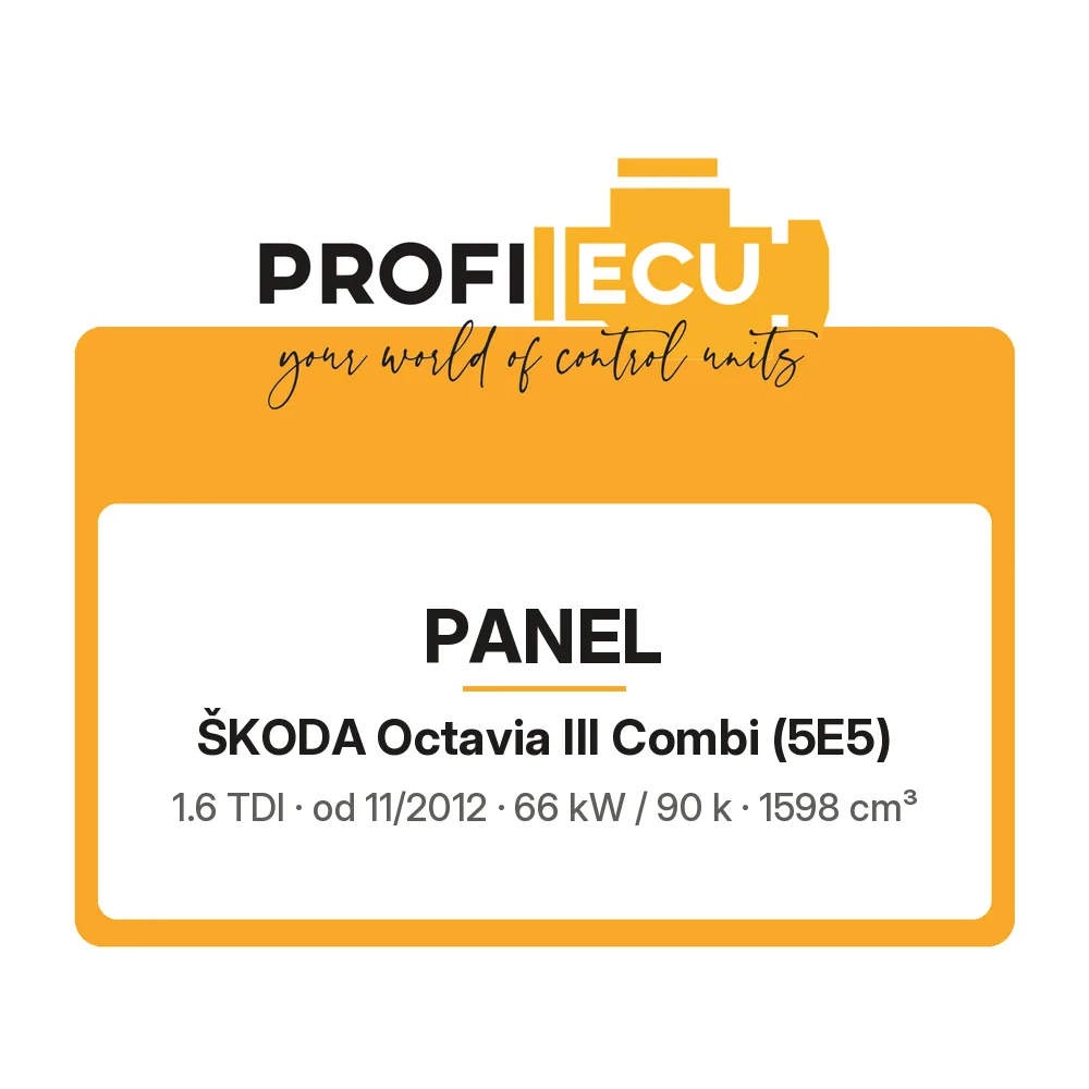Etiketa ProfiECU: Panel pro Škoda Octavia III Combi 1.6 TDI 66 kW