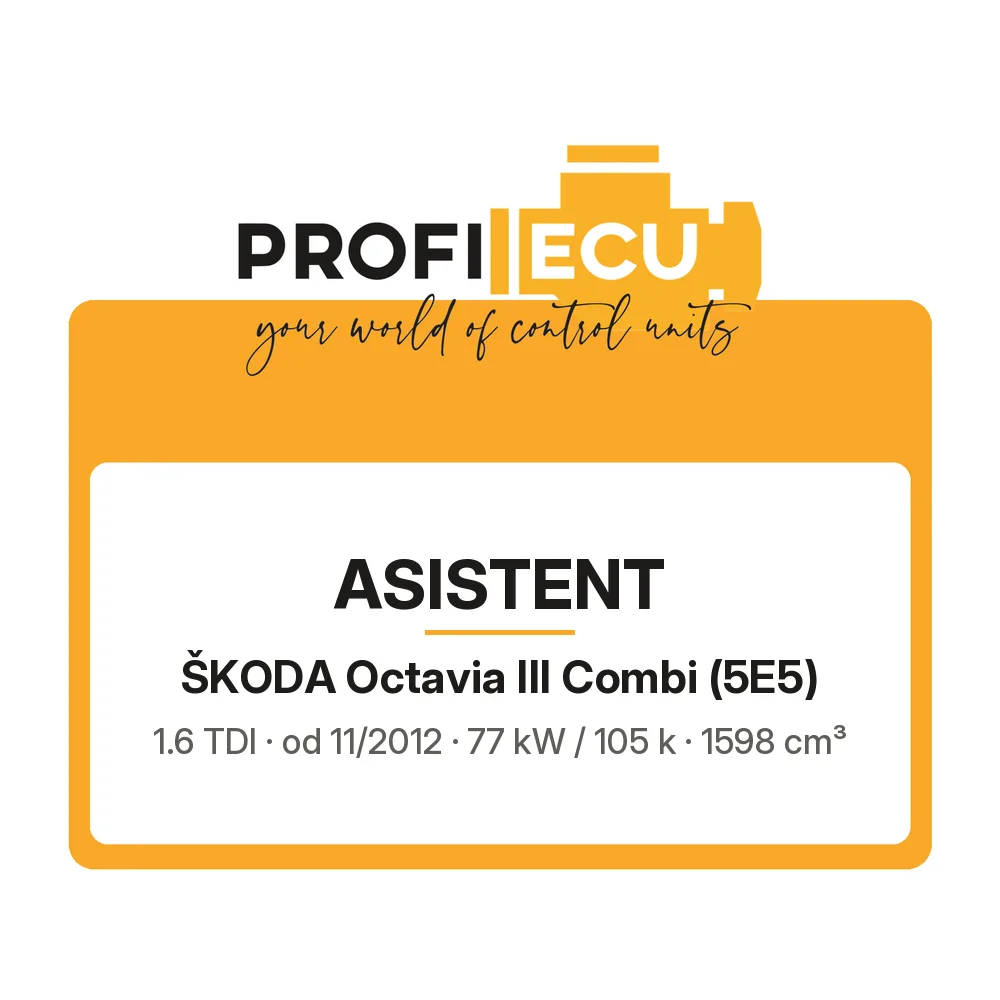 Etiketa ProfiECU: ASISTENT pro Škoda Octavia III Combi 1.6 TDI 77 kW