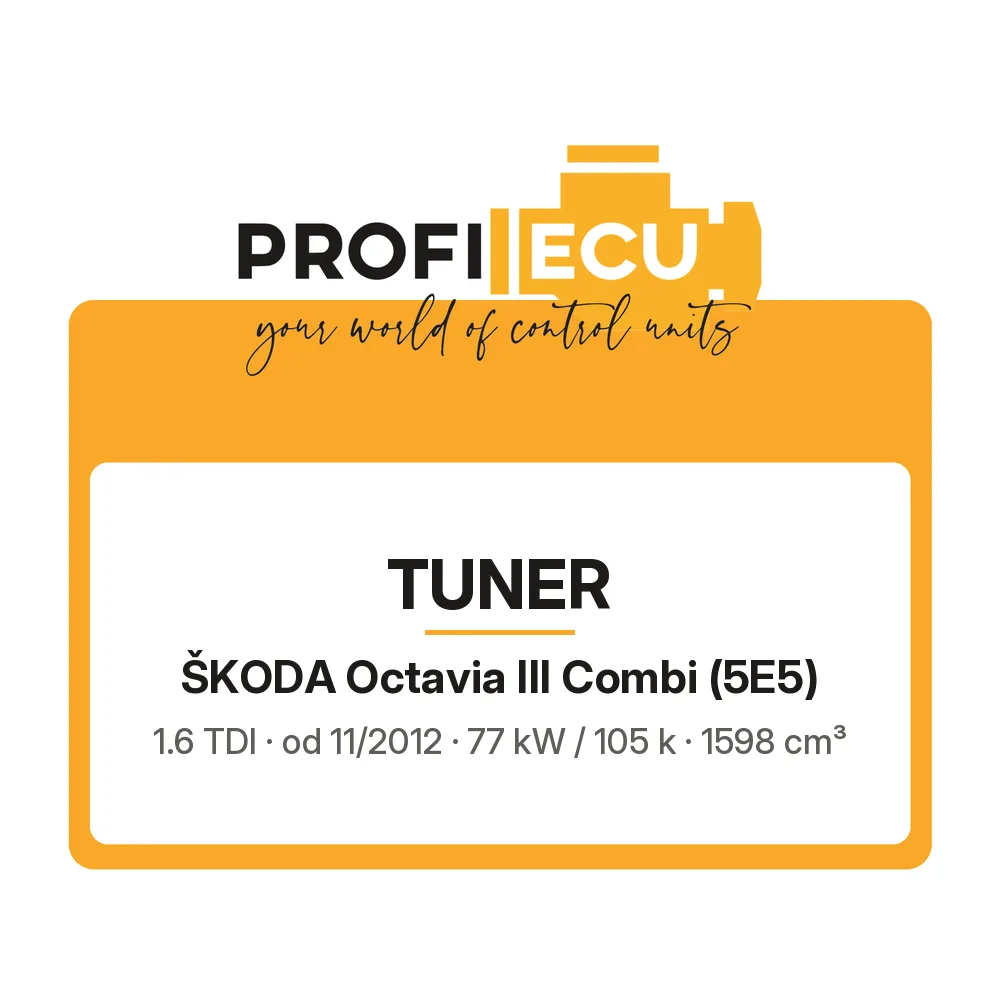 Etiketa ProfiECU: Tuner pro Škoda Octavia III Combi 1.6 TDI 77 kW