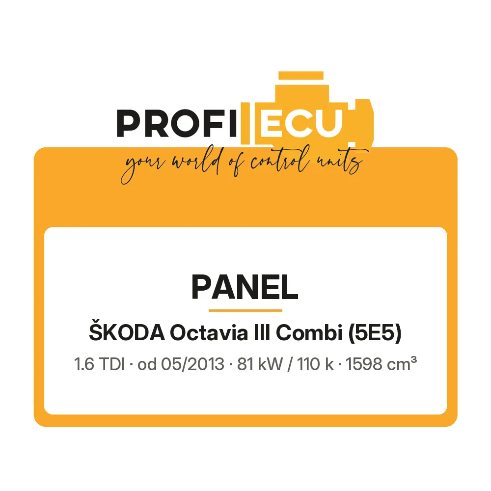 Etiketa ProfiECU: Panel pro Škoda Octavia III Combi 1.6 TDI 81 kW