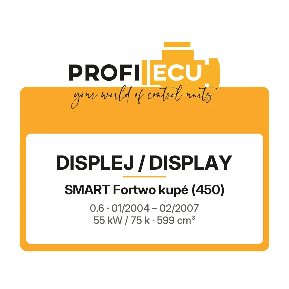 Etiketa ProfiECU: Displej / Display pro Smart Fortwo kupé 0.6 55 kW