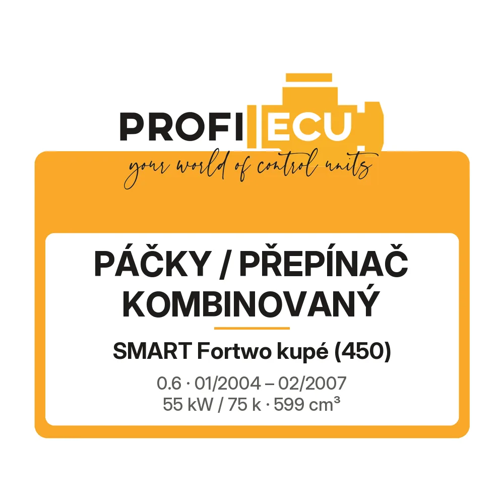Etiketa ProfiECU: Páčky / Přepínač kombinovaný pro Smart Fortwo kupé 0.6 55 kW