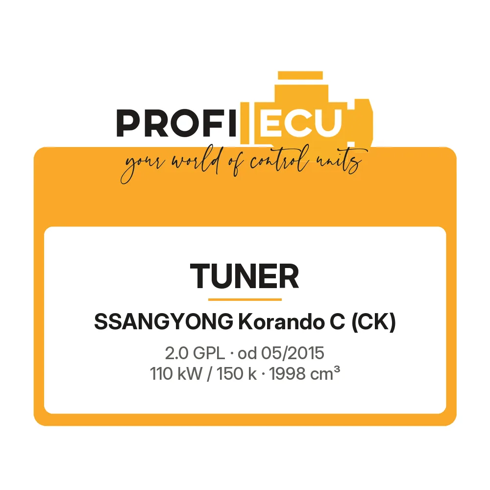 Etiketa ProfiECU: Tuner pro SsangYong Korando C 2.0 GPL 110 kW