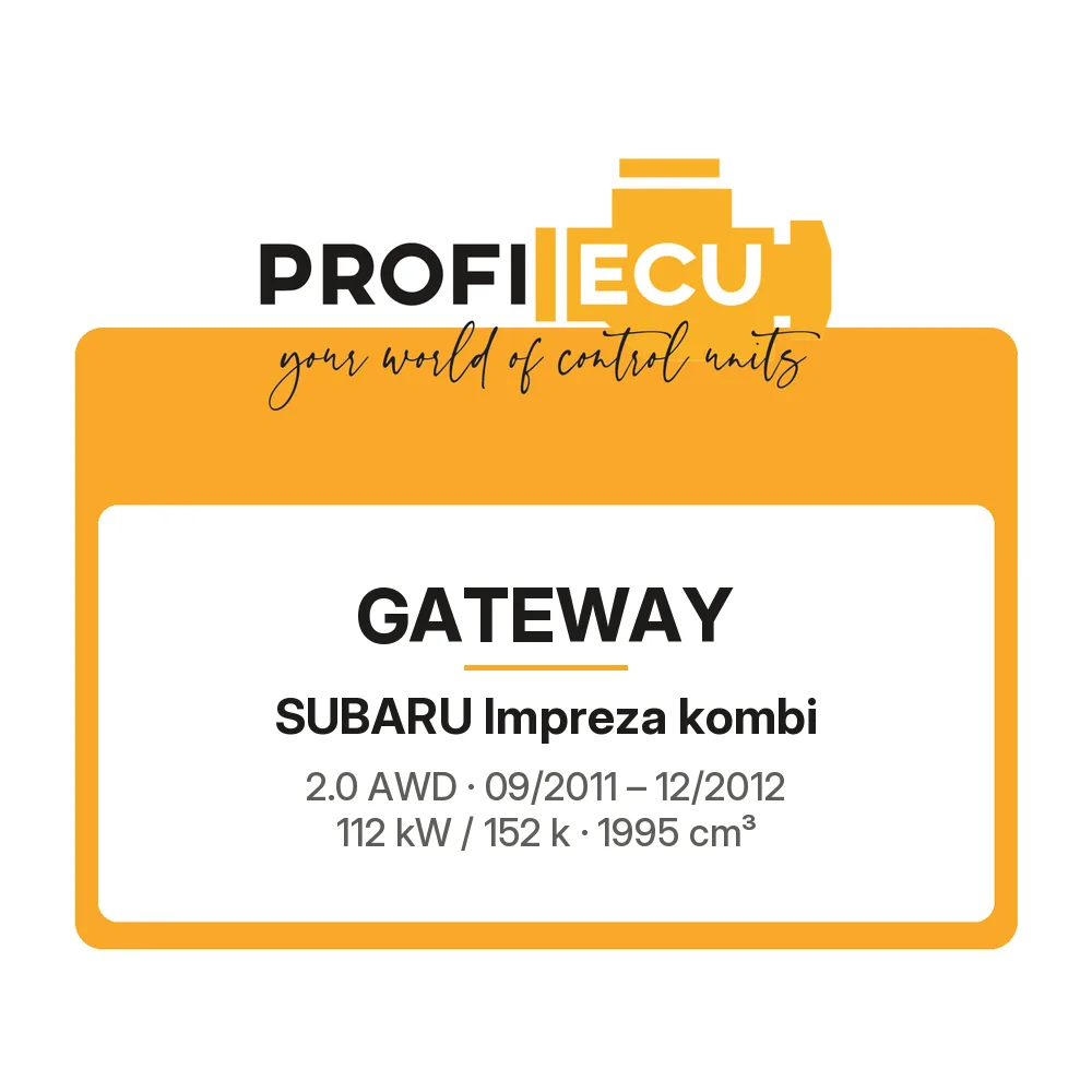 Etiketa ProfiECU: GATEWAY pro Subaru Impreza kombi 2.0 AWD 112 kW