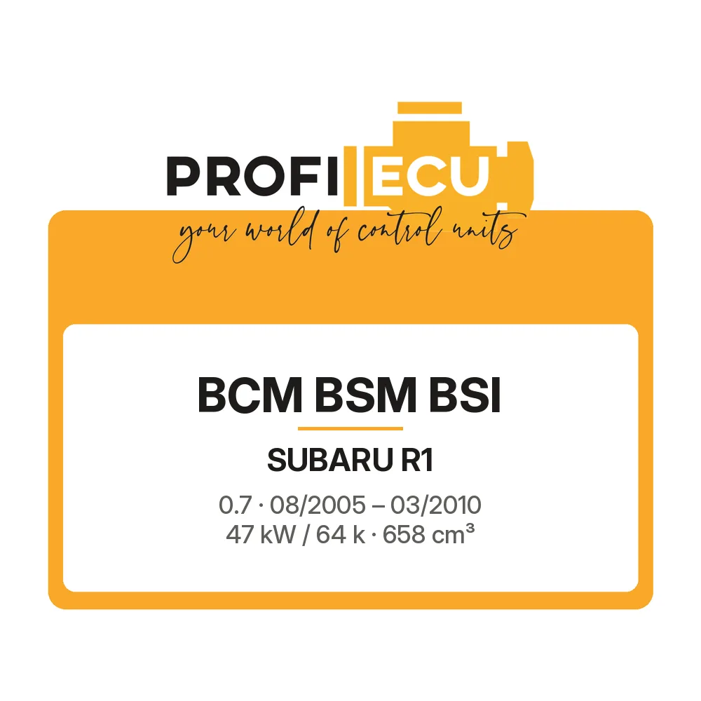 Etiketa ProfiECU: BCM BSM BSI pro Subaru R1 0.7 47 kW