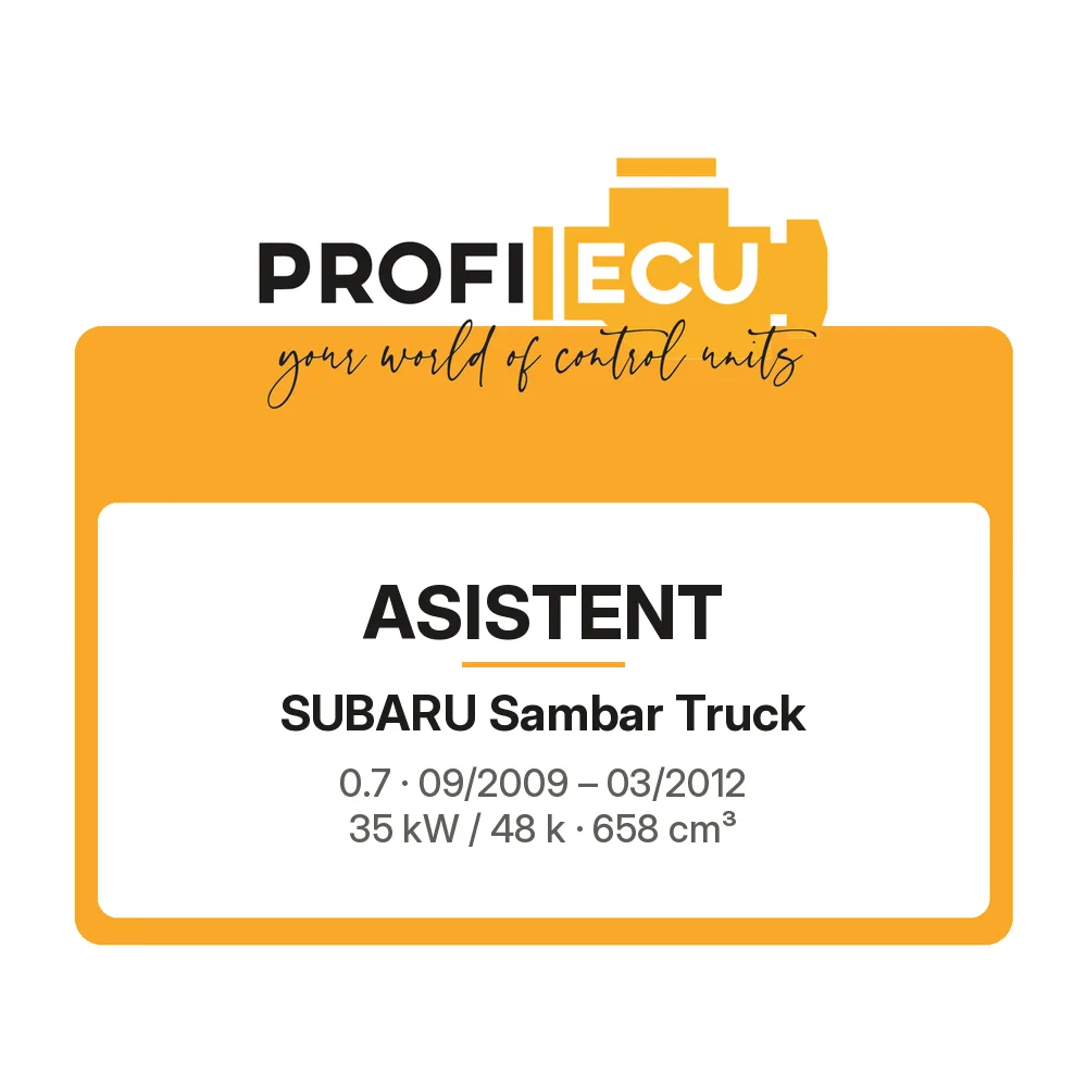 Etiketa ProfiECU: ASISTENT pro Subaru Sambar Truck 0.7 35 kW