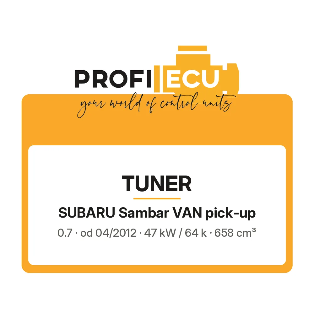 Etiketa ProfiECU: Tuner pro Subaru Sambar VAN pick-up 0.7 47 kW