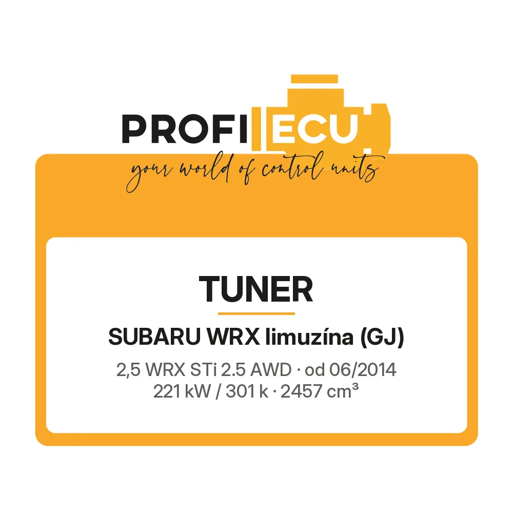 Etiketa ProfiECU: Tuner pro Subaru WRX limuzína 2,5 WRX STi 2.5 AWD 221 kW