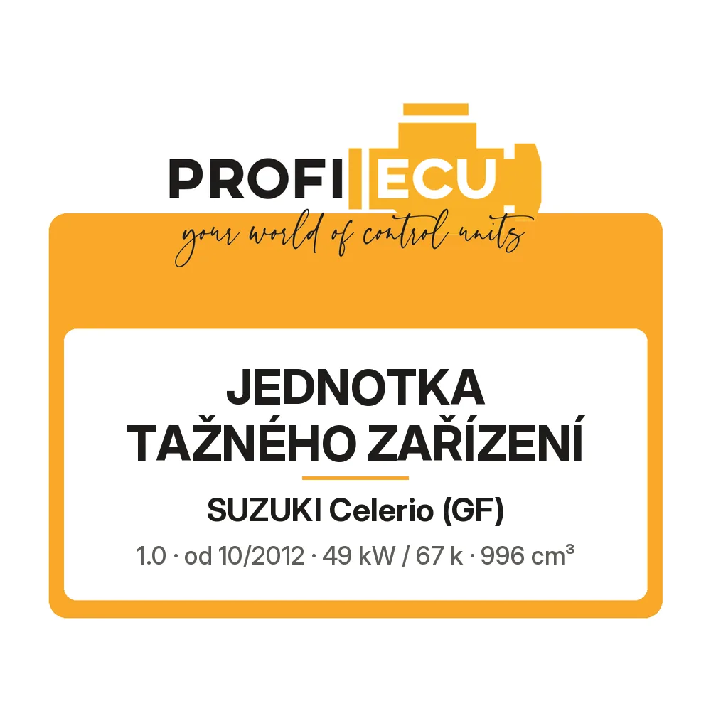 Etiketa ProfiECU: jednotka tažného zařízení pro Suzuki Celerio 1.0 49 kW