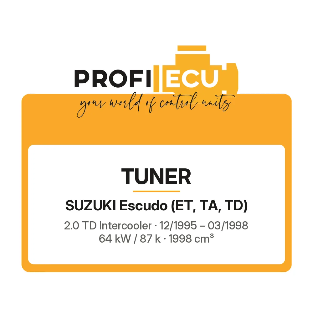 Etiketa ProfiECU: Tuner pro Suzuki Escudo 2.0 TD Intercooler 64 kW