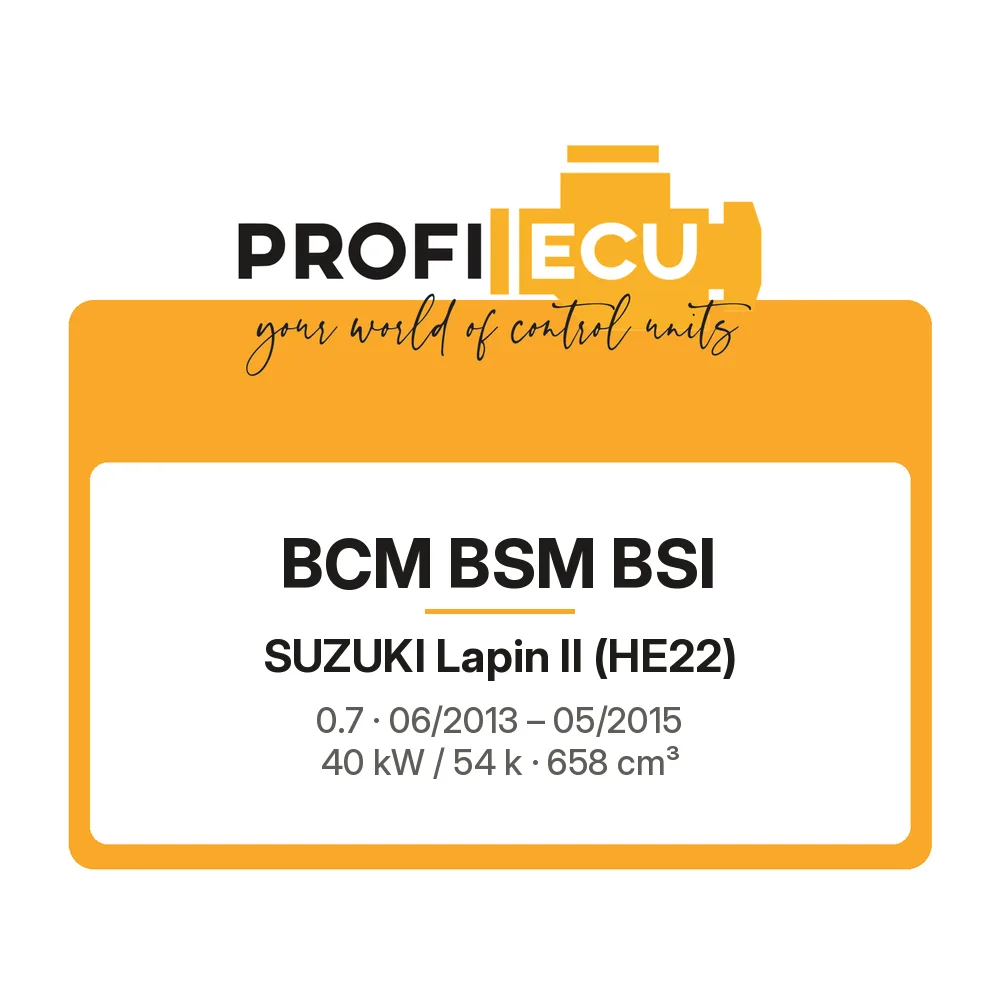 Etiketa ProfiECU: BCM BSM BSI pro Suzuki Lapin II 0.7 40 kW