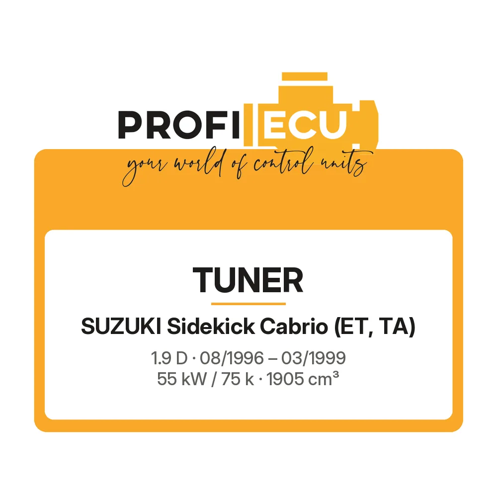 Etiketa ProfiECU: Tuner pro Suzuki Sidekick Cabrio 1.9 D 55 kW