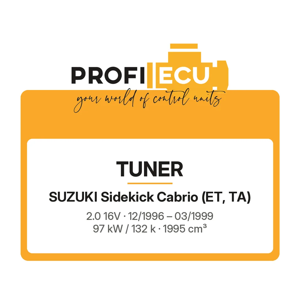 Etiketa ProfiECU: Tuner pro Suzuki Sidekick Cabrio 2.0 16V 97 kW