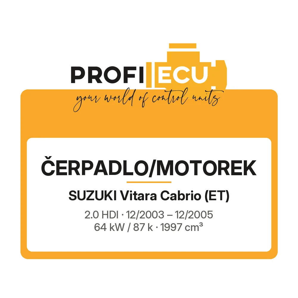 Etiketa ProfiECU: Čerpadlo/Motorek pro Suzuki Vitara Cabrio 2.0 HDI 64 kW