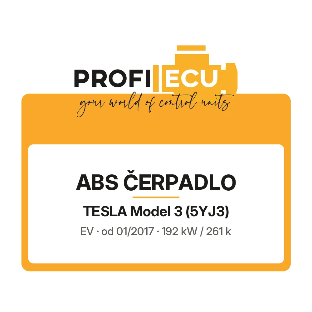 Etiketa ProfiECU: ABS čerpadlo pro Tesla Model 3 EV