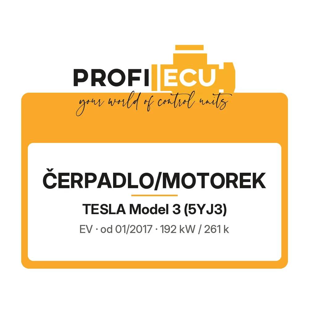 Etiketa ProfiECU: Čerpadlo/Motorek pro Tesla Model 3 EV