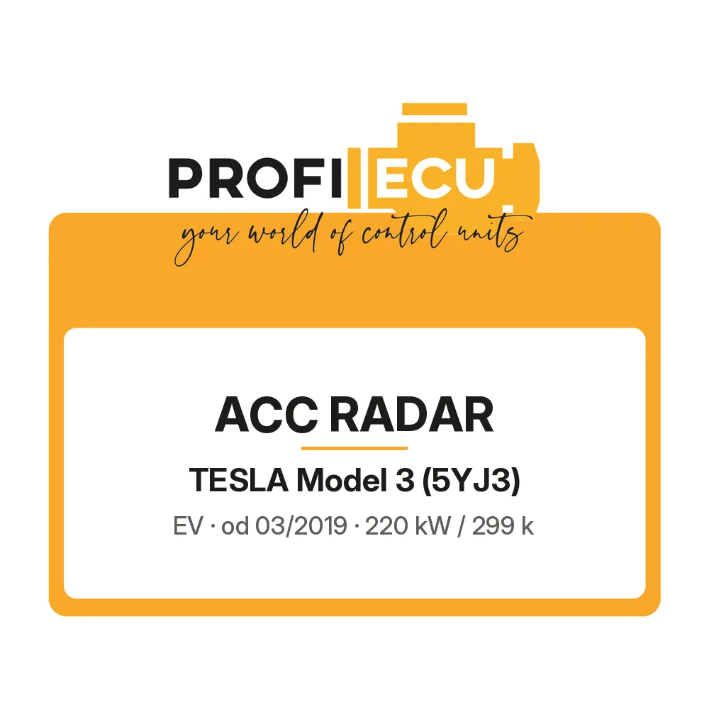 Etiketa ProfiECU: ACC Radar pro Tesla Model 3 EV