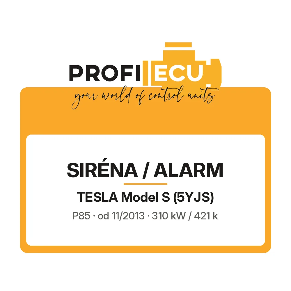 Etiketa ProfiECU: Siréna / Alarm pro Tesla Model S P85