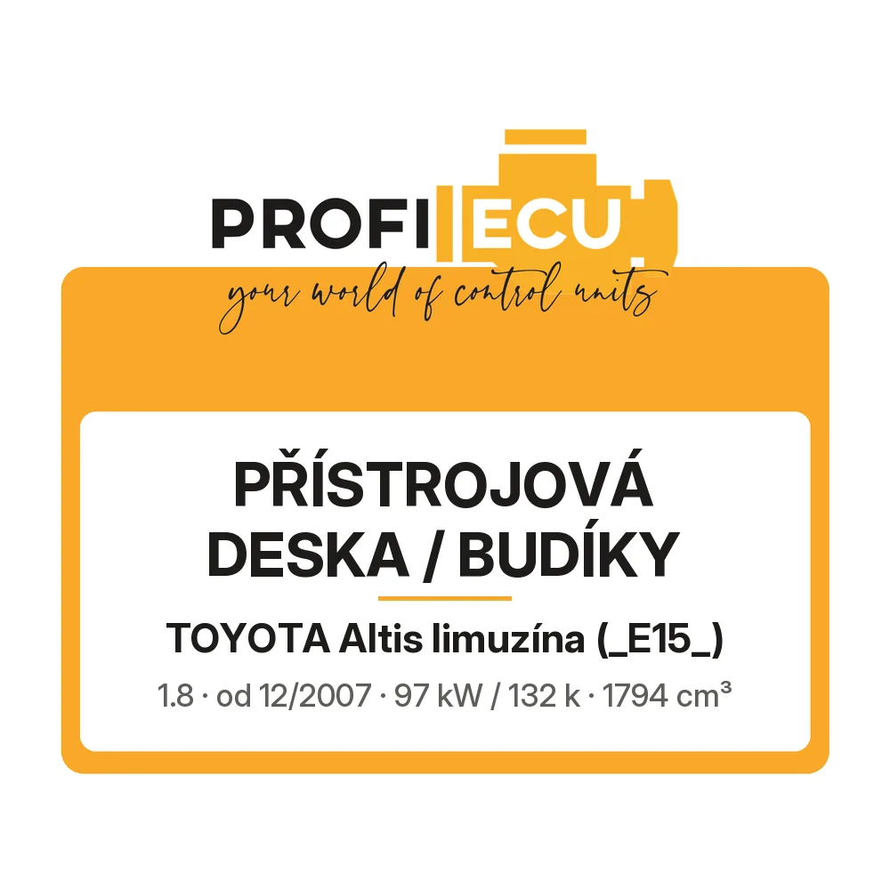 Etiketa ProfiECU: Přístrojová deska / Budíky pro Toyota Altis limuzína 1.8 97 kW