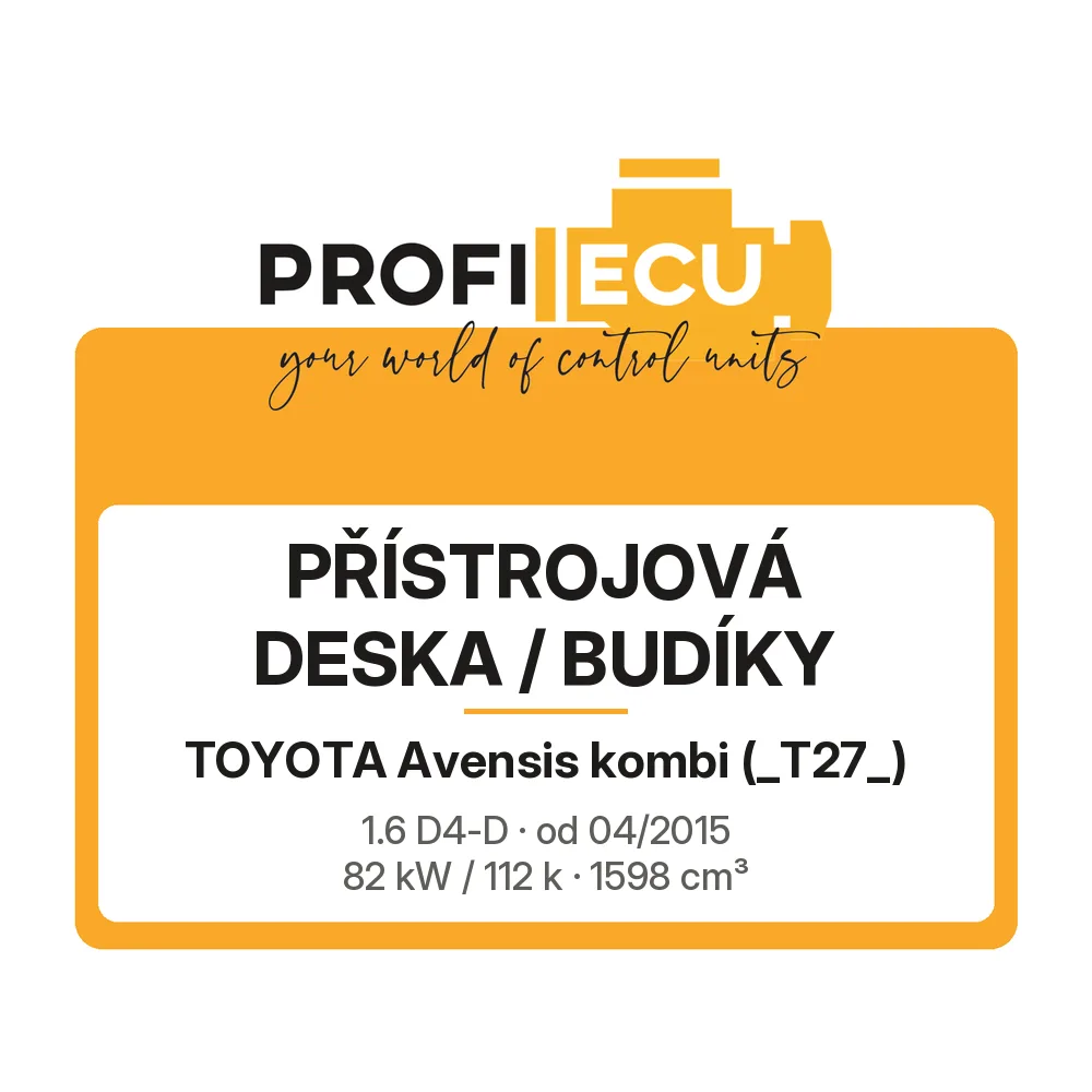 Etiketa ProfiECU: Přístrojová deska / Budíky pro Toyota Avensis kombi 1.6 D4-D 82 kW