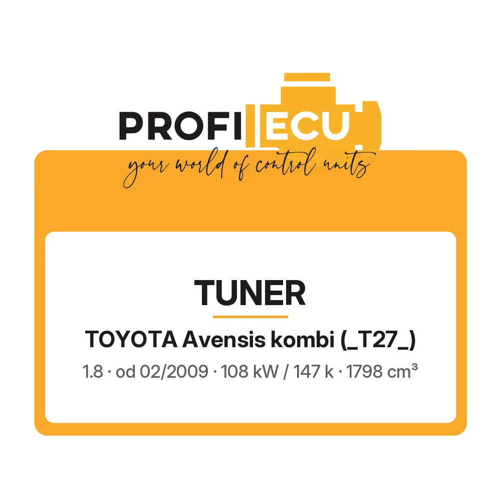 Etiketa ProfiECU: Tuner pro Toyota Avensis kombi 1.8 108 kW