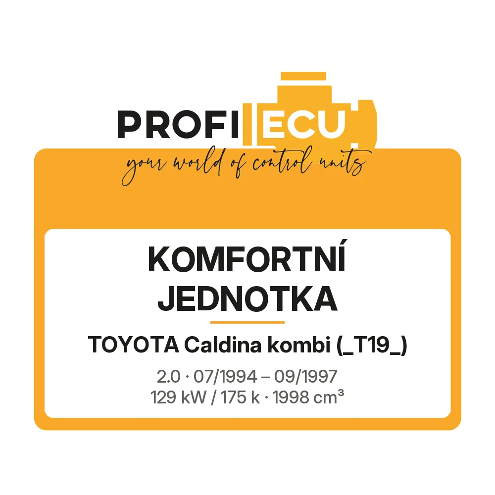 Etiketa ProfiECU: Komfortní jednotka pro Toyota Caldina kombi 2.0 129 kW