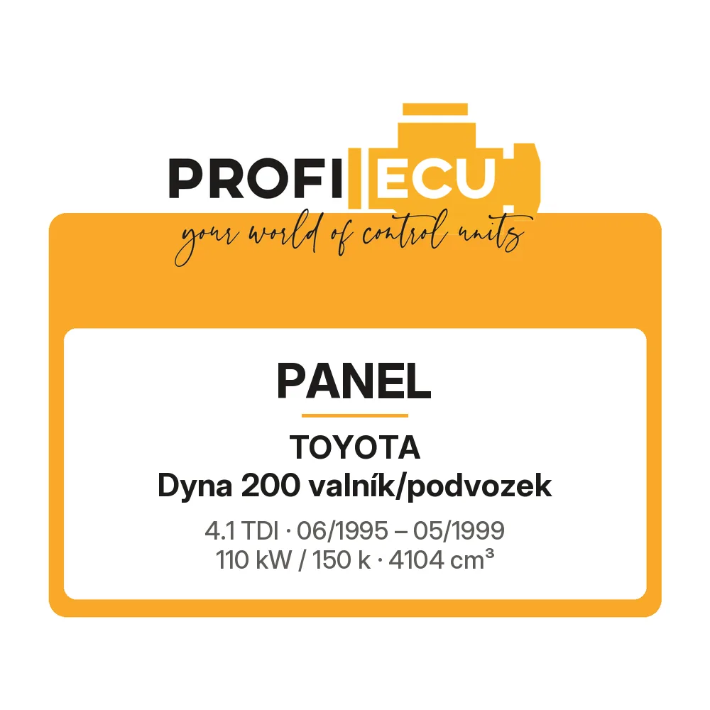 Etiketa ProfiECU: Panel pro Toyota Dyna 200 valník/podvozek 4.1 TDI 110 kW