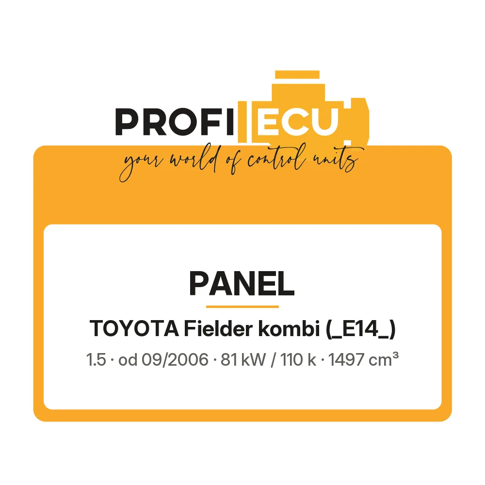 Etiketa ProfiECU: Panel pro Toyota Fielder kombi 1.5 81 kW