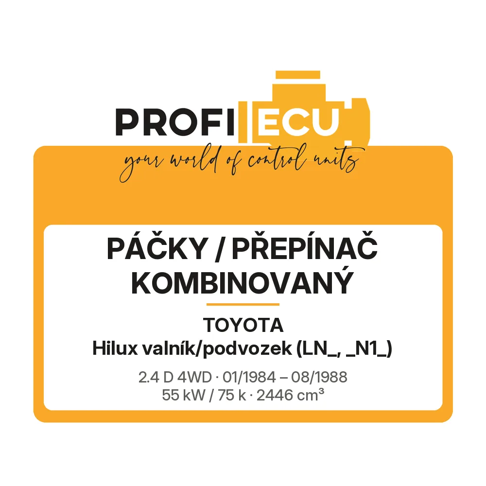 Etiketa ProfiECU: Páčky / Přepínač kombinovaný pro Toyota Hilux valník/podvozek 2.4 D 4WD 55 kW