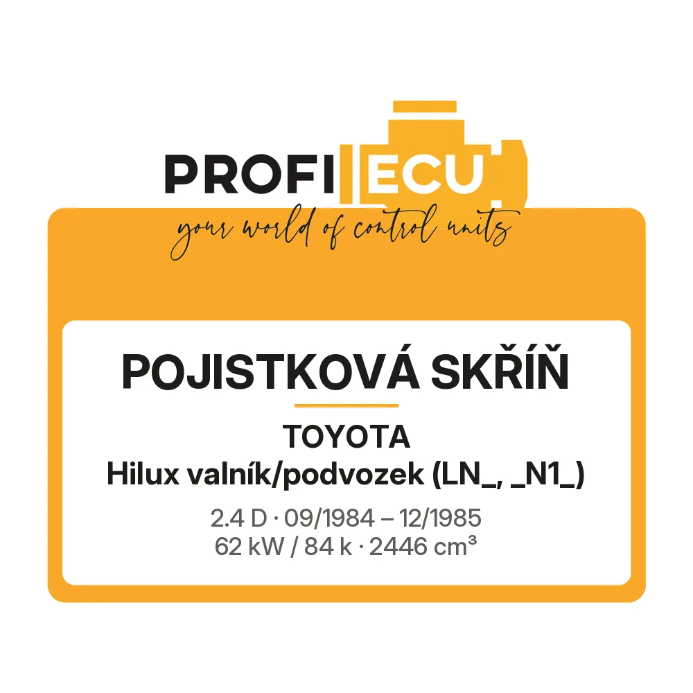 Etiketa ProfiECU: Pojistková skříň pro Toyota Hilux valník/podvozek 2.4 D 62 kW