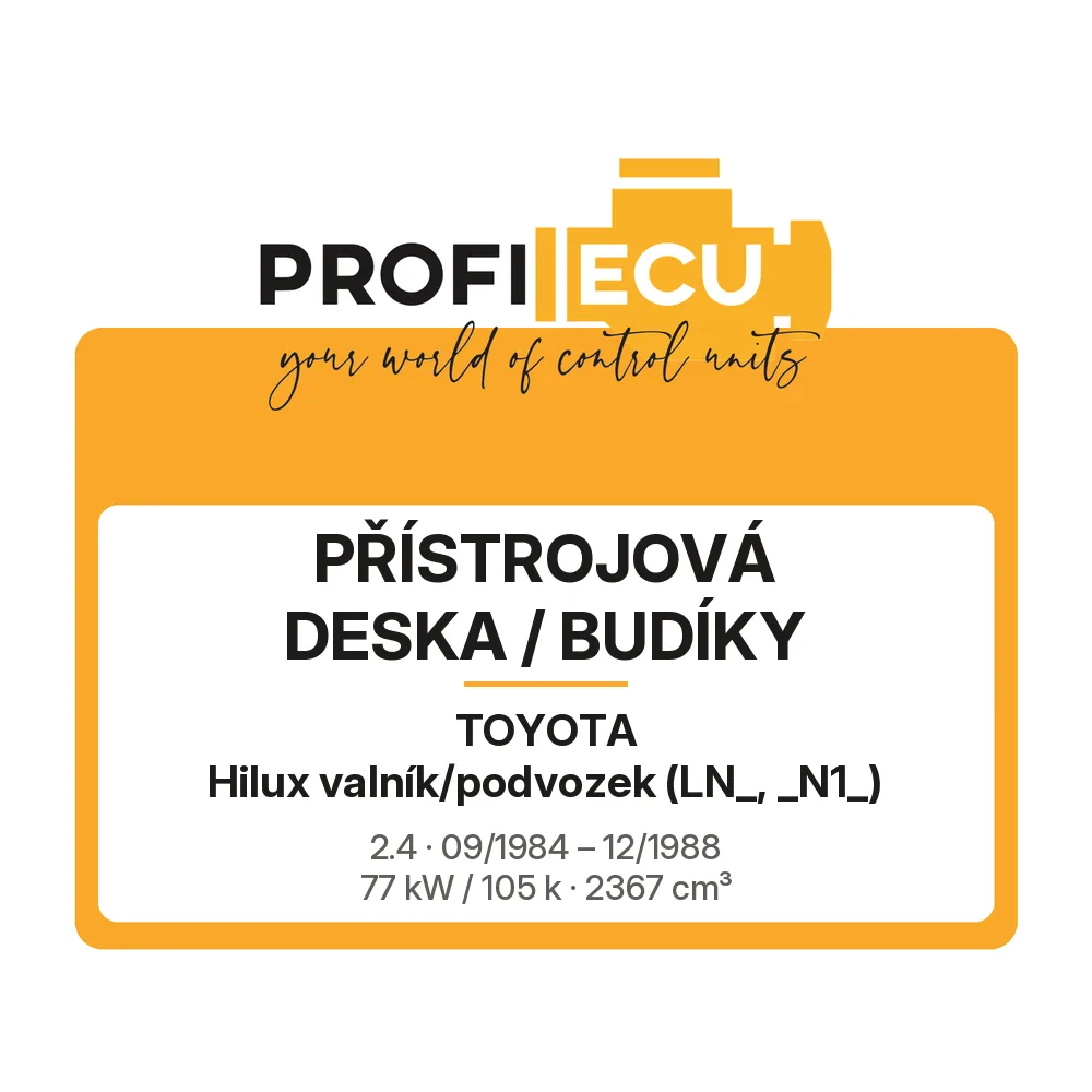 Etiketa ProfiECU: Přístrojová deska / Budíky pro Toyota Hilux valník/podvozek 2.4 77 kW