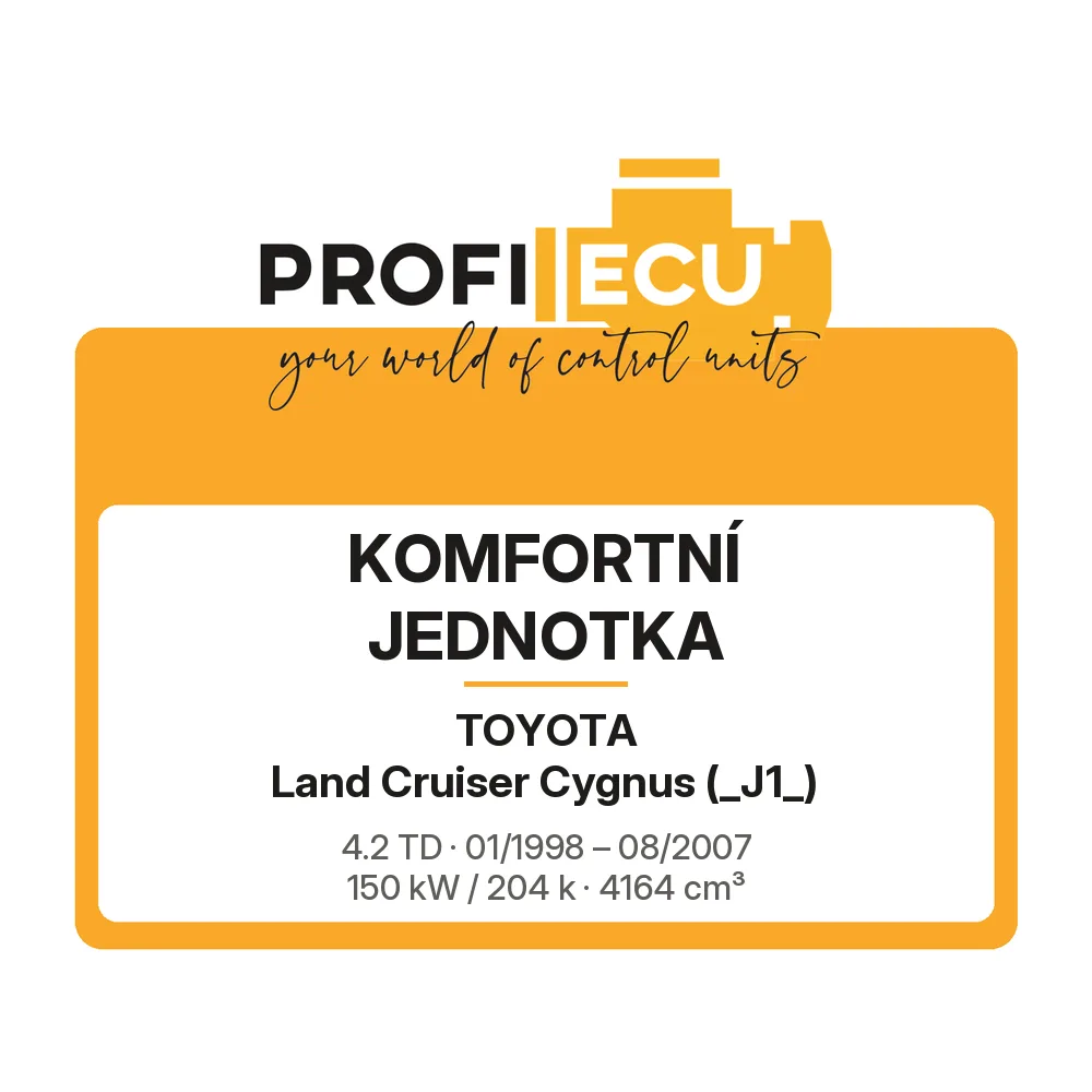 Etiketa ProfiECU: Komfortní jednotka pro Toyota Land Cruiser Cygnus 4.2 TD 150 kW