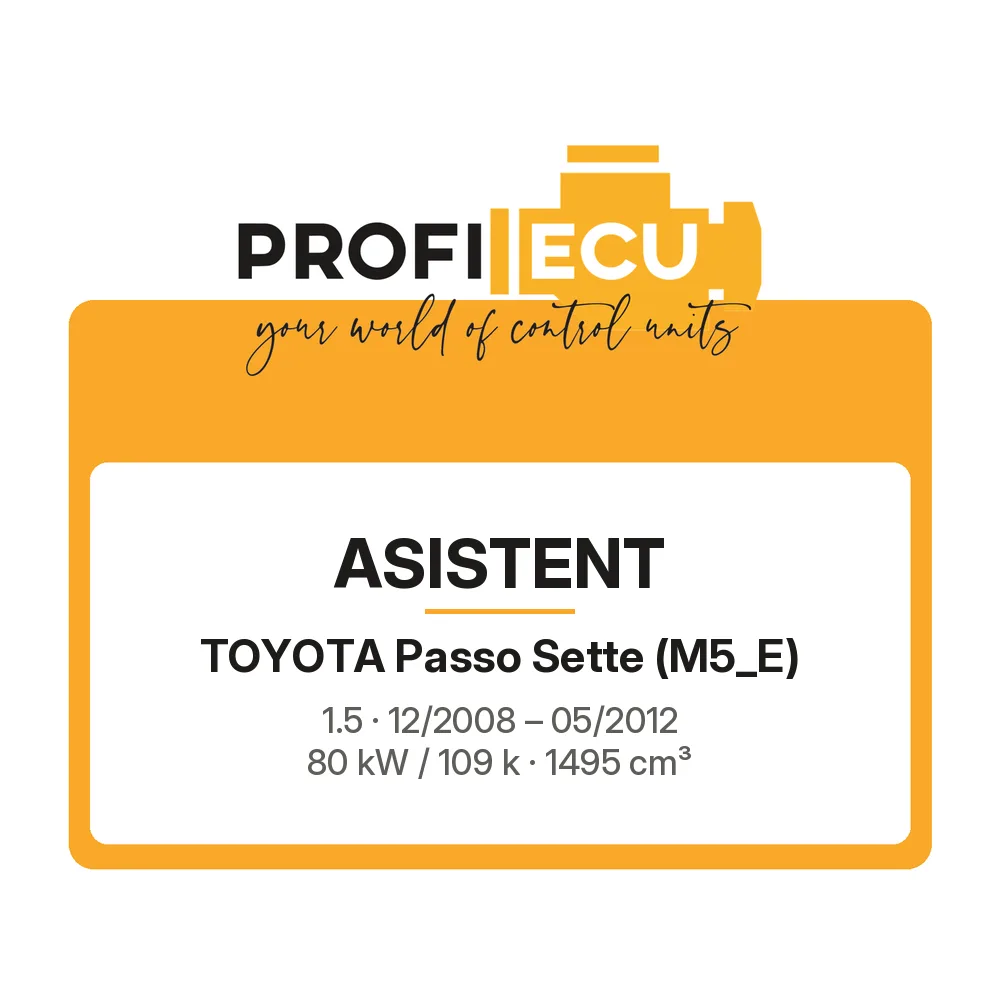 Etiketa ProfiECU: ASISTENT pro Toyota Passo Sette 1.5 80 kW