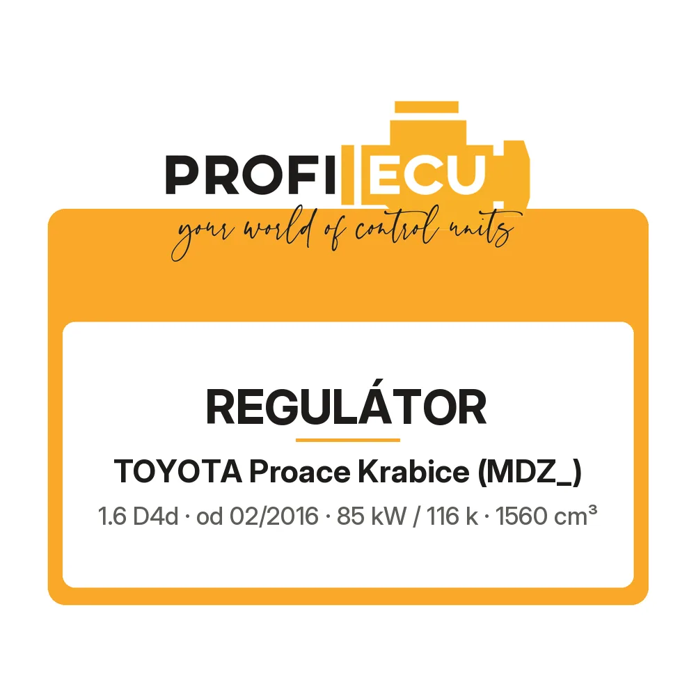 Etiketa ProfiECU: Regulátor pro Toyota Proace Krabice 1.6 D4d 85 kW